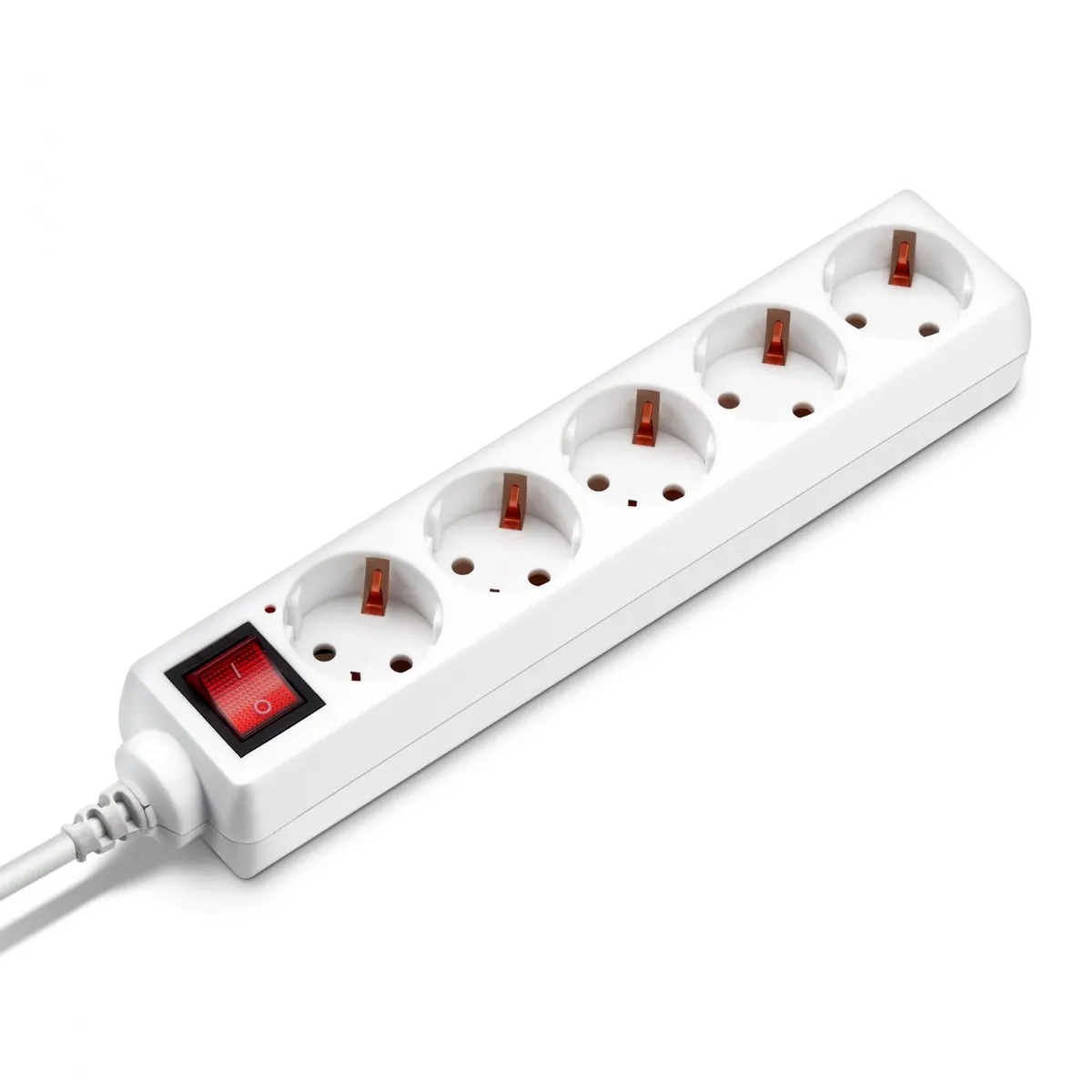 Сетевой удлинитель Buro BU-PS5.5/W, 5 розеток, 5 м, 1500 Вт, белый
