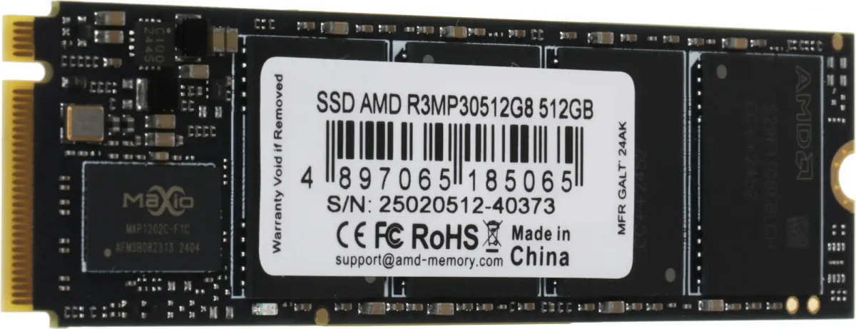 SSD AMD Radeon R3 Series R3MP30512G8, 512 ГБ, M.2 2280, PCIe Gen3x4 NVMe, фото 2