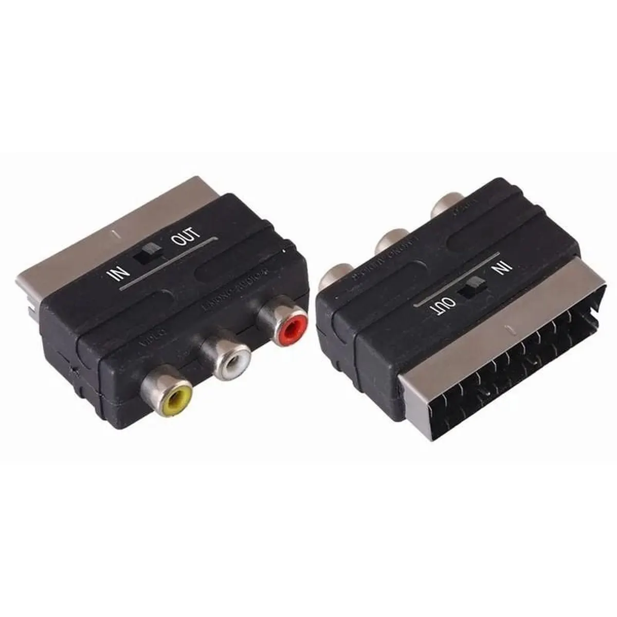 Адаптер Pro Legend PL1129, SCART — 3xRCA, с переключателем INPUT/OUTPUT