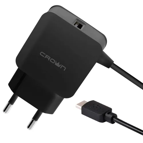 Зарядное устройство Crown Micro CMWC-3001, сетевое, 220 В, USB, чёрное, фото 2