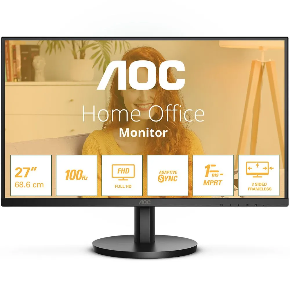 Монитор AOC 27B3HMA2, 27" VA, 1920x1080, 100 Гц, HDMI/VGA, фото 2