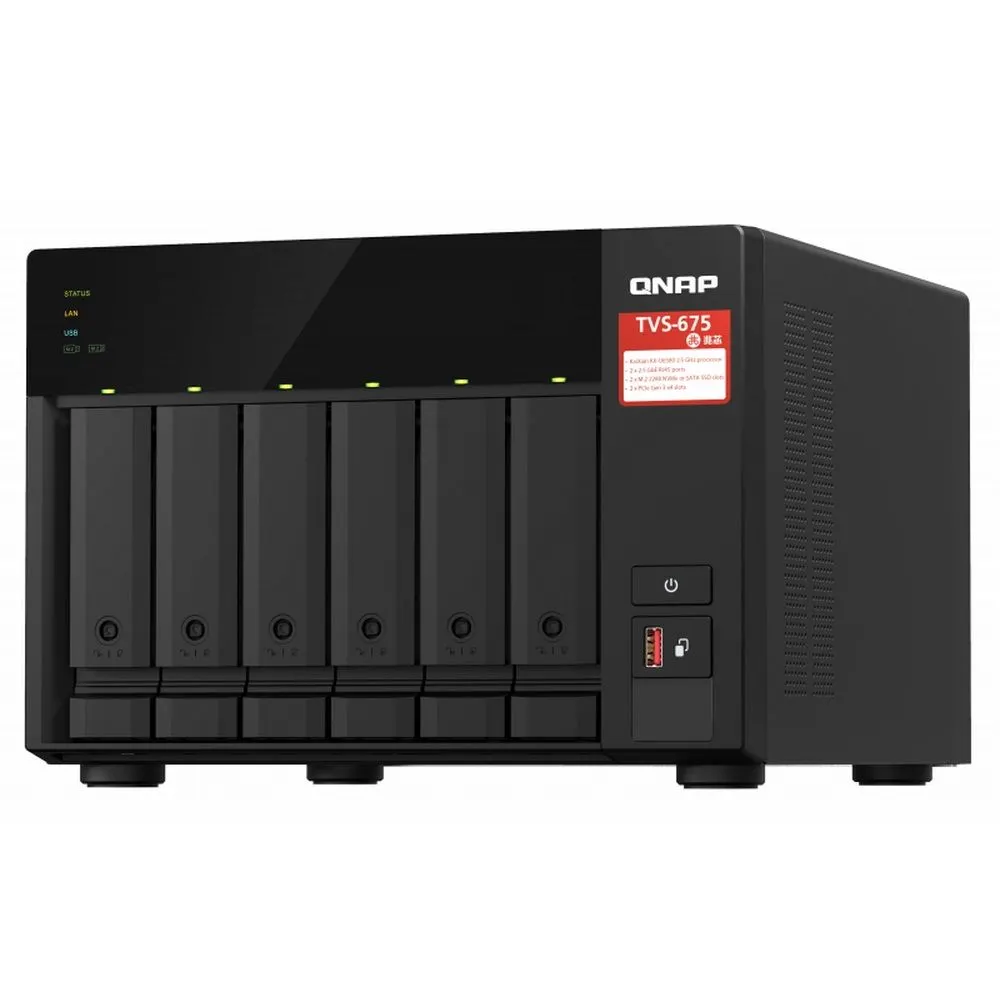 СХД QNAP TVS-675-8G, 6 отсеков, 8-ядерный KX-U6580, 8 ГБ DDR4, 2×2.5GbE, фото 2