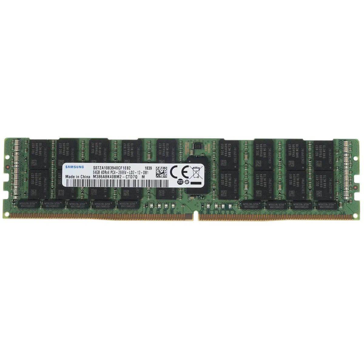 Модуль памяти Samsung M386A8K40BM2-CWE, DDR4 LRDIMM 64 ГБ, 2666 МГц, ECC, 4Rx4