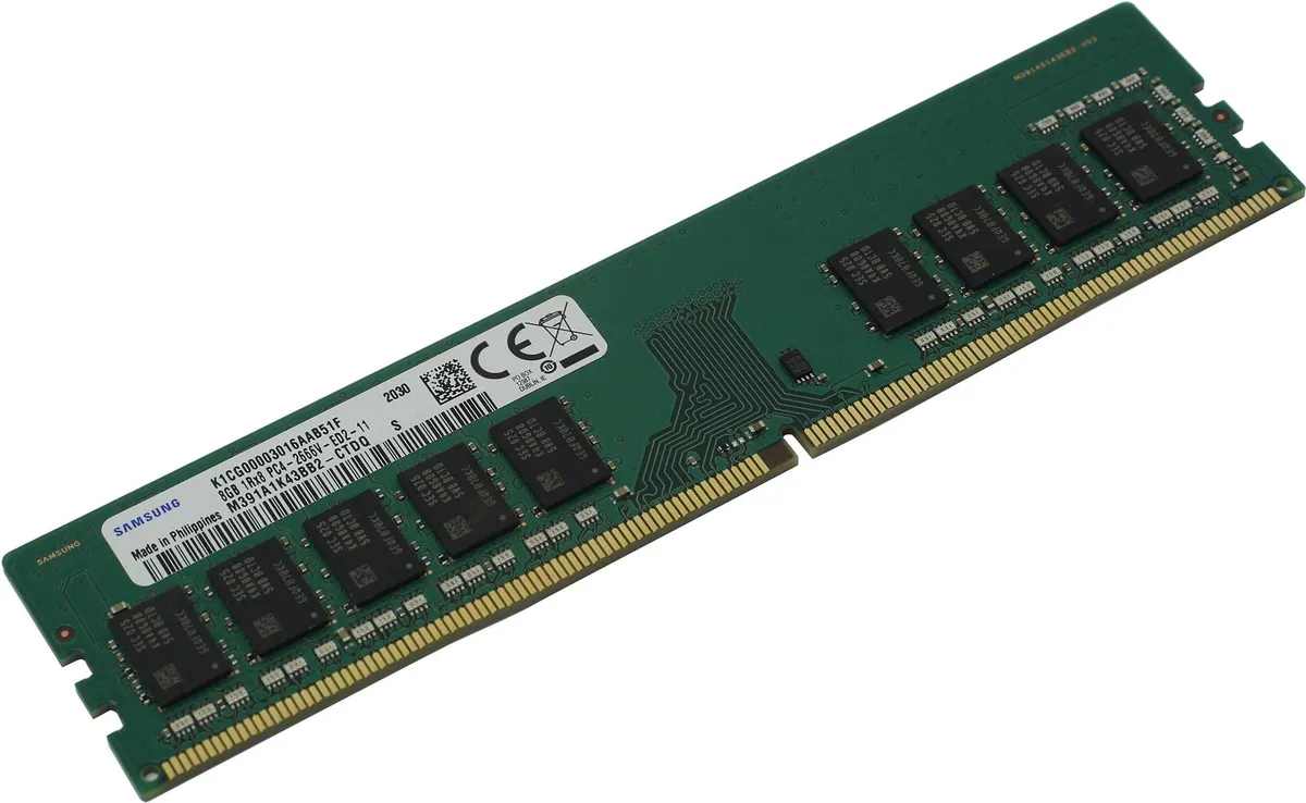 Модуль памяти Samsung M391A1K43BB2-CTD, DDR4 8 ГБ, 2666 МГц, ECC, 288-pin DIMM, фото 2