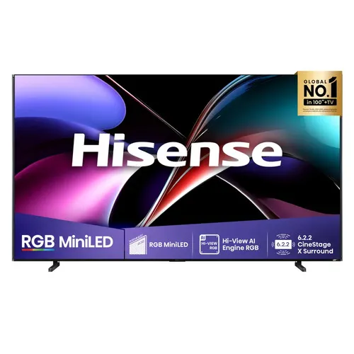 Телевизор Hisense 100UXQ, 100", RGB Mini LED, 4K Ultra HD, 165 Гц, Smart TV VIDAA U9, фото 2