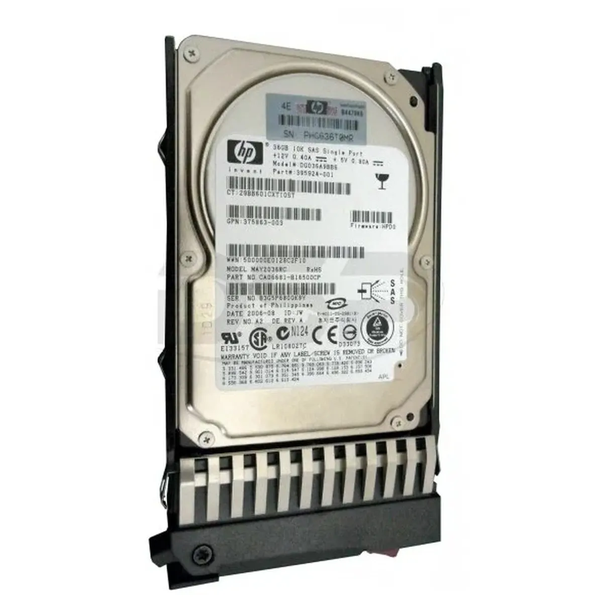 Жесткий диск HP DG036A8B5B, 36.4 ГБ, SAS, 2.5" SFF, 10K, Hot-Plug