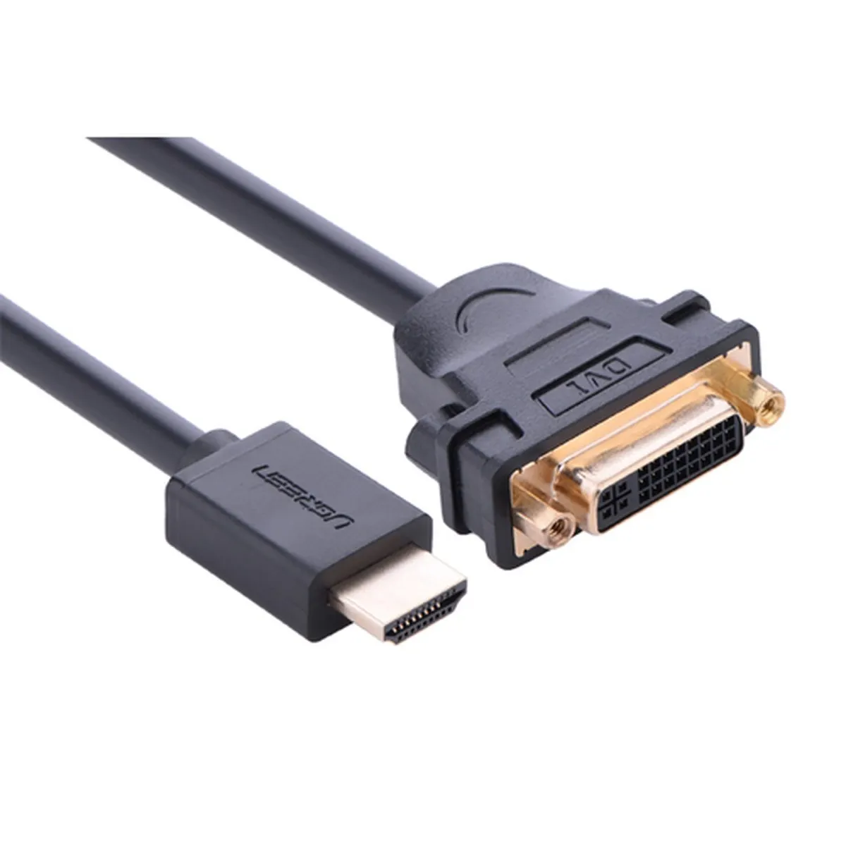 Кабель-адаптер Ugreen 20136, HDMI 19M — DVI-I 29F, 0.15 м, Full HD
