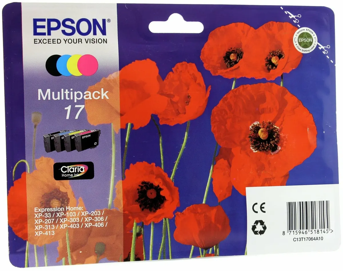 Картридж Epson 17XL C13T17164A10, мультипак B/Y/C/M, 4 шт., фото 2
