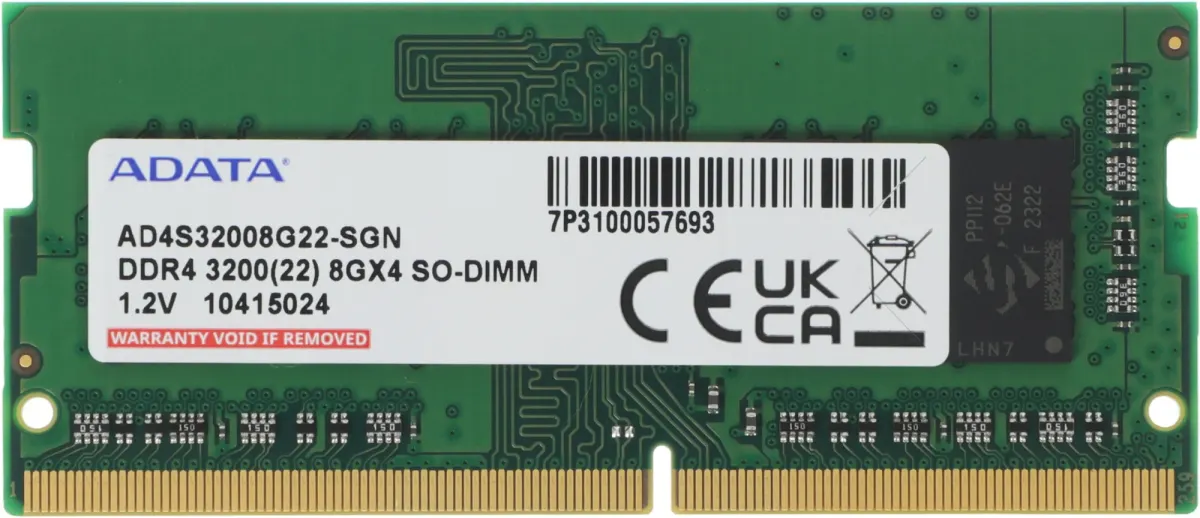 Модуль памяти A-DATA AD4S32008G22-SGN, DDR4 8 ГБ, 3200 МГц, SO-DIMM 260-pin, CL22, фото 2