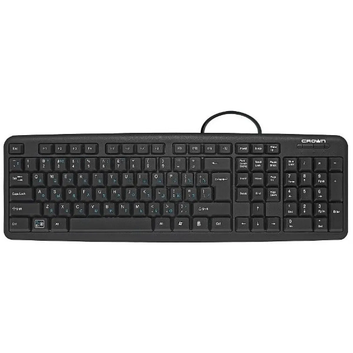 Клавиатура Crown Micro CMK-F02B, проводная USB, 107 клавиш, чёрная