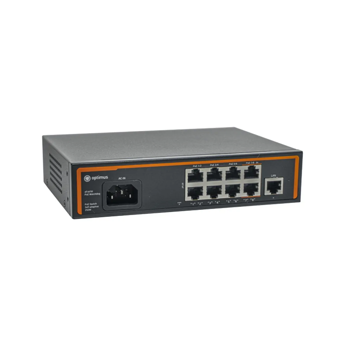 Коммутатор Optimus U1I-8F2b/1F, 8×10/100 Мбит/с PoE + 1 Uplink, 120 Вт