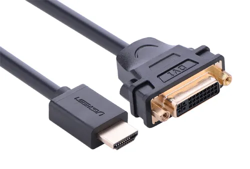 Кабель-адаптер Ugreen 20136, HDMI 19M — DVI-I 29F, 0.15 м, Full HD, фото 2