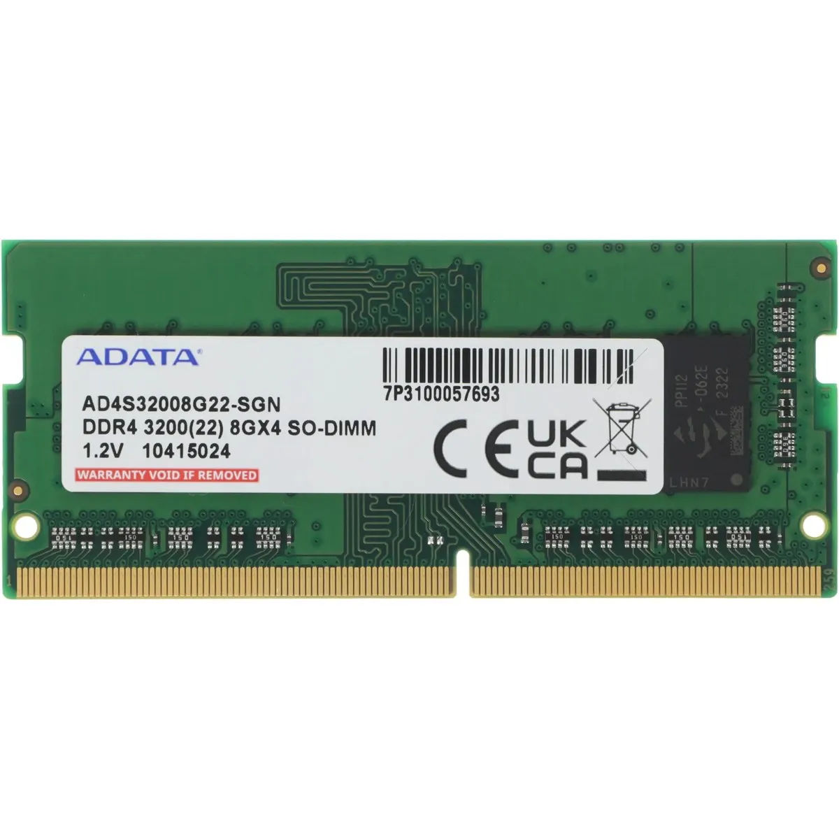 Модуль памяти A-DATA AD4S32008G22-SGN, DDR4 8 ГБ, 3200 МГц, SO-DIMM 260-pin, CL22