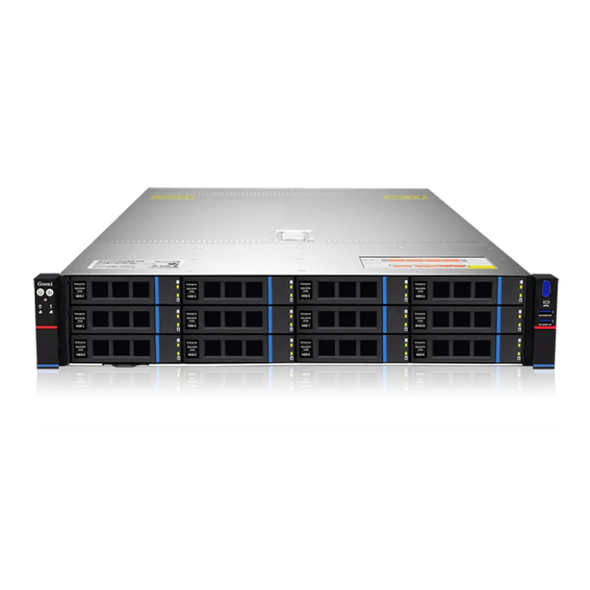 Серверная платформа Gooxi SR201-D12RE-G2, 2U, 12 отсеков, AMD SP5, 2×1300 Вт