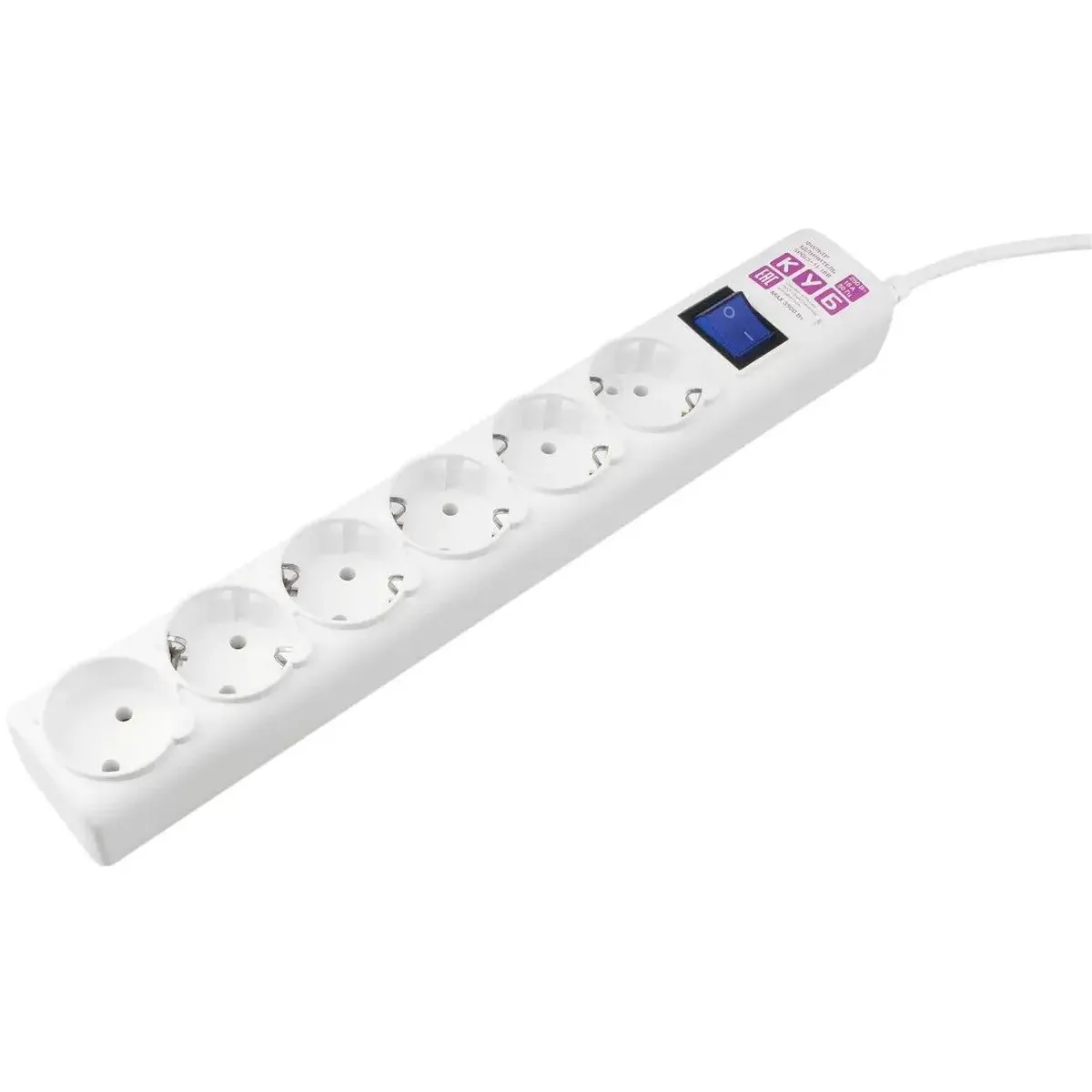 Сетевой фильтр Power Cube SPG(5+1)-16B-3M, 6 розеток, 16 А, 3 м, белый