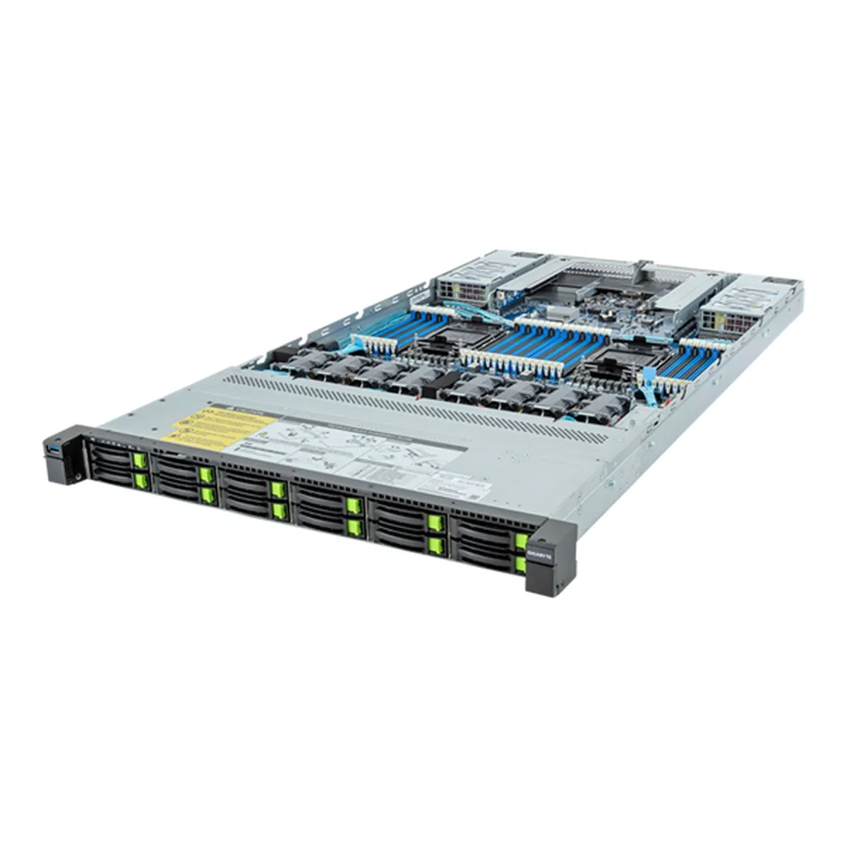 Серверная платформа GIGABYTE R183-S96-AAV1, 1U, 2×Intel Gen 4/5, 32×DIMM, 12×SFF