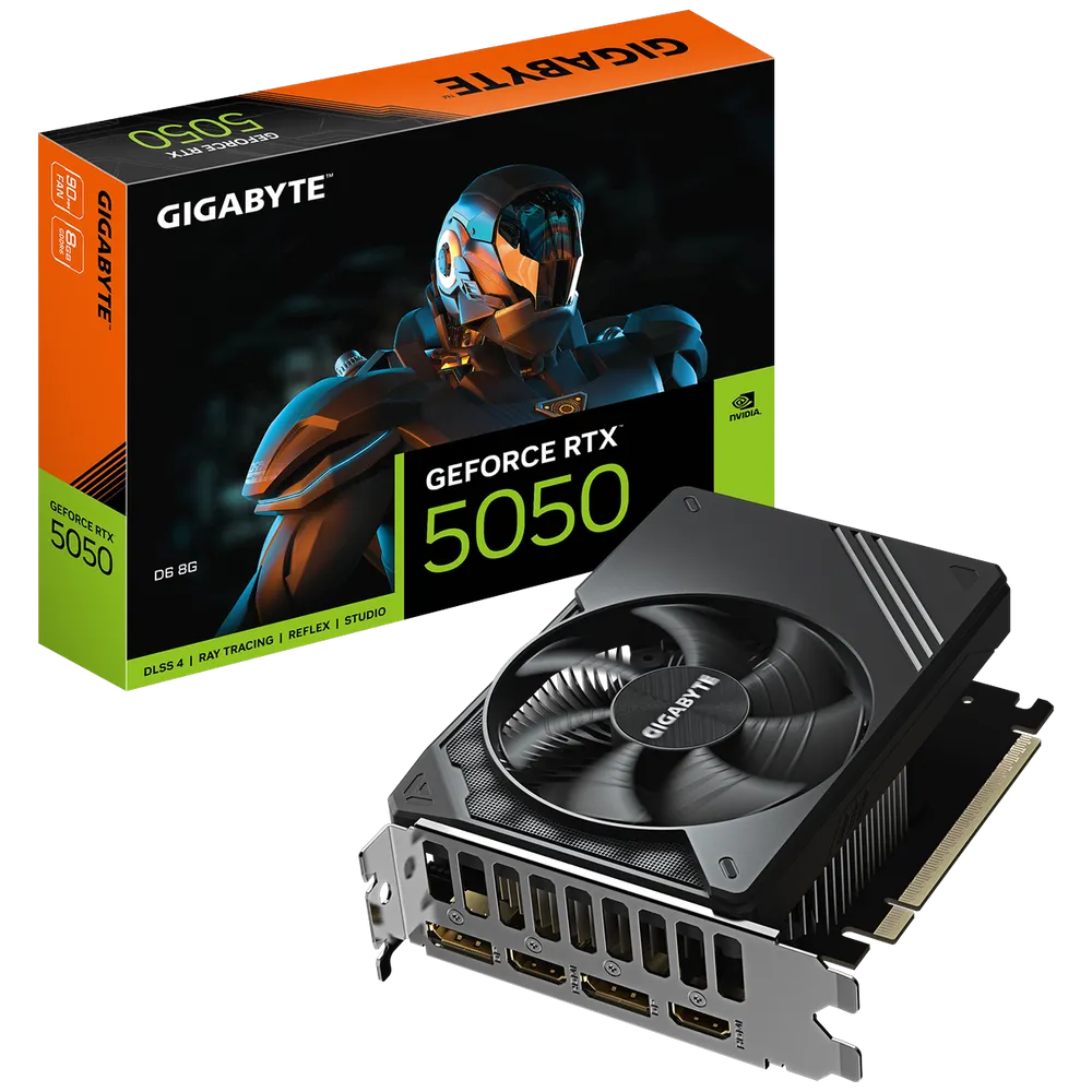 Видеокарта Gigabyte GeForce RTX 5050 D6 8G, 8 ГБ GDDR6, 128 бит, PCIe 5.0, фото 2