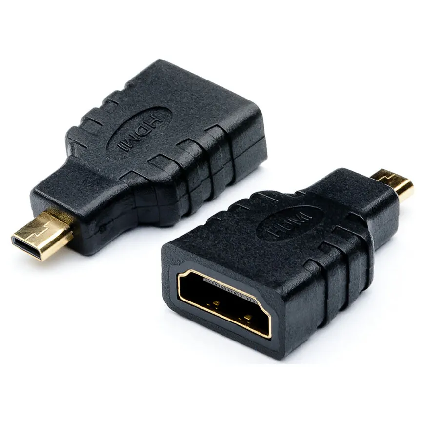 Переходник Atcom AT6090, microHDMI (M) -> HDMI (F), HDMI 2.0, черный, фото 2