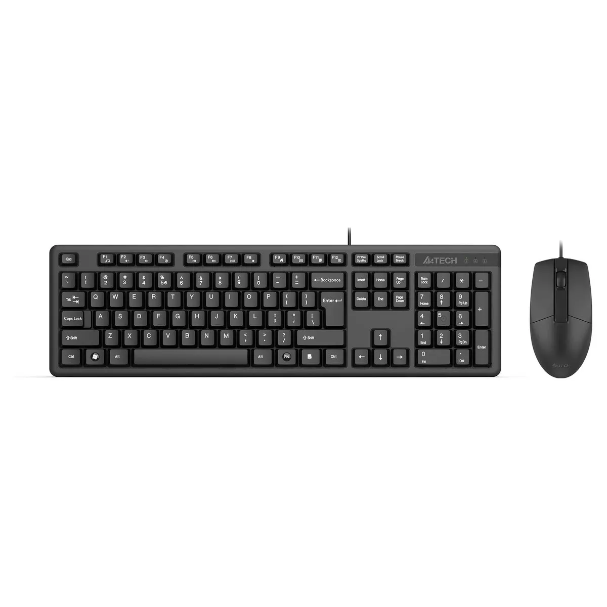Комплект A4Tech KK-3330, клавиатура + мышь, USB, 1200 DPI, чёрный
