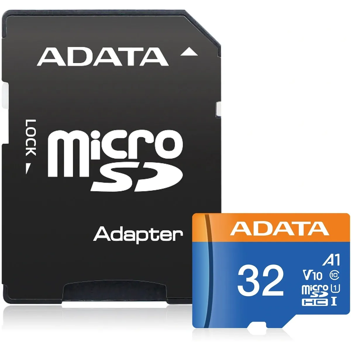 Карта памяти ADATA AUSDH32GUICL10A1-RA1 microSDHC 32 ГБ, UHS-I Class 10, с адаптером SD