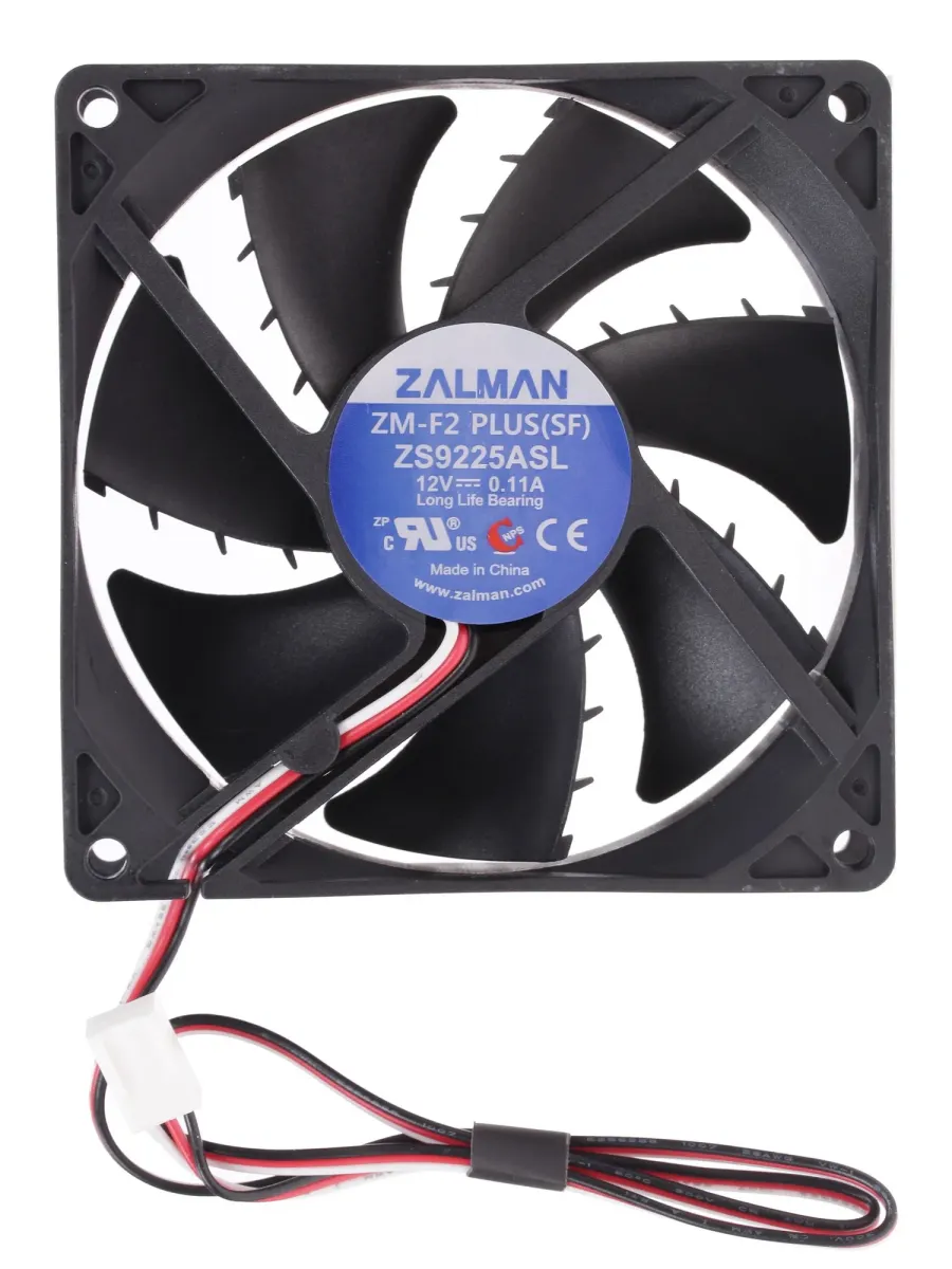 Вентилятор Zalman ZM-F2 Plus, 92x92x25 мм, 1500–2800 об/мин, 20–36 дБ, 3-pin, фото 2