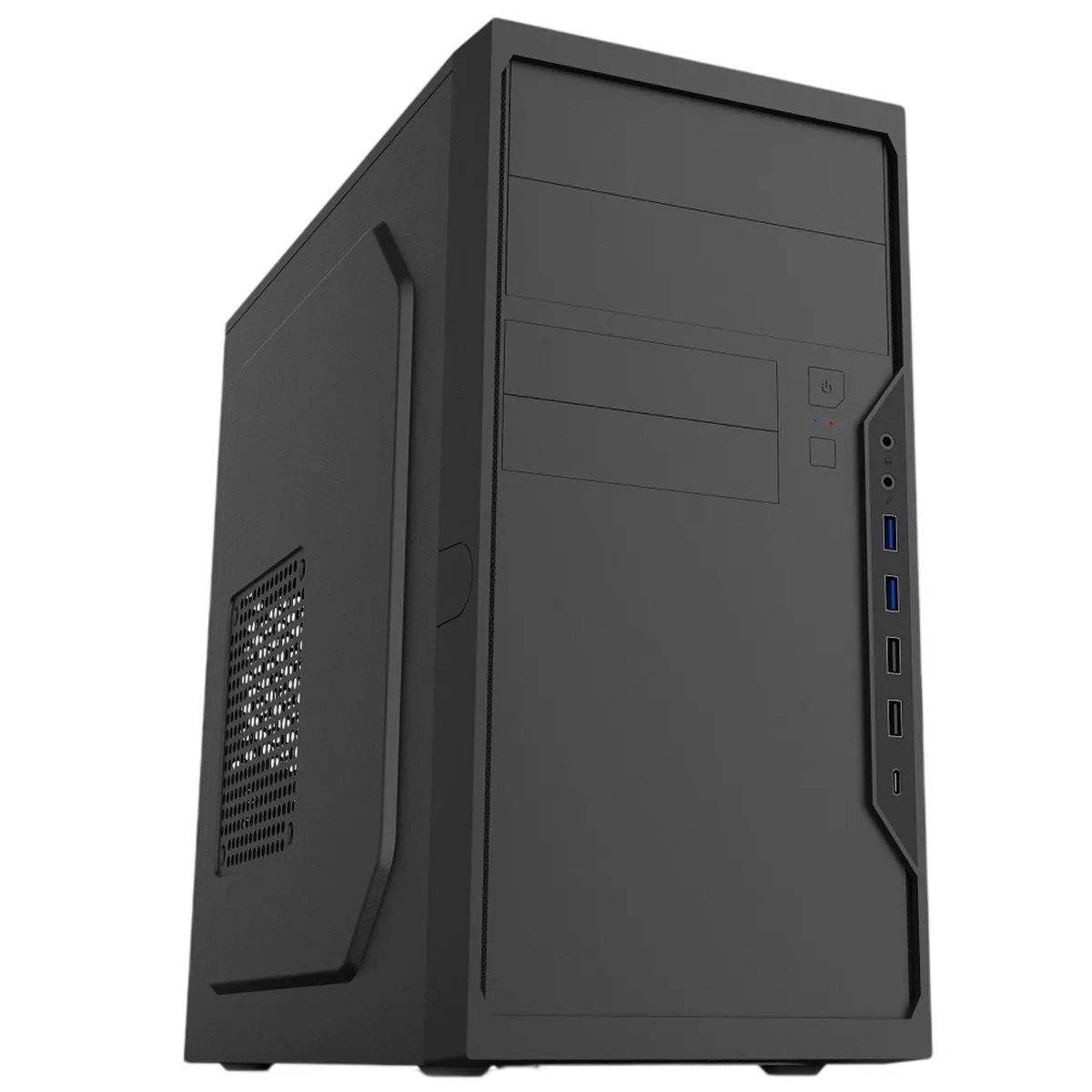 Корпус Foxline FL-733R-FZ450R-U32C-PH, Mini Tower mATX, БП 450 Вт, USB-C