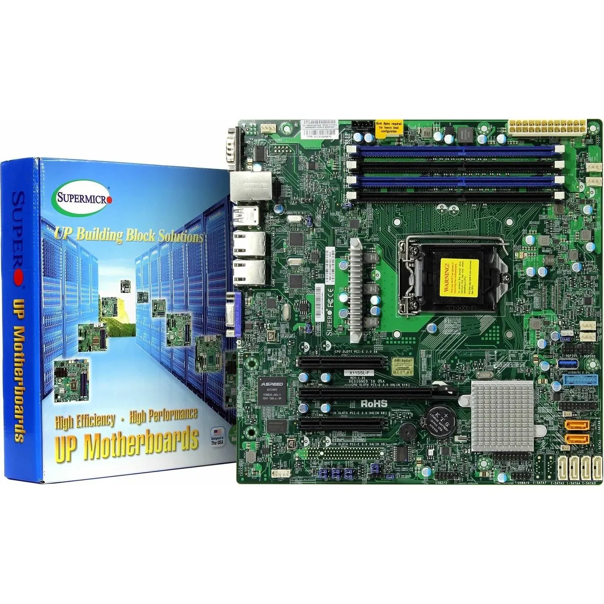 Материнская плата SuperMicro MBD-X11SSL-F-O, MicroATX, LGA 1151, Intel C232, 4×DDR4 до 64 ГБ