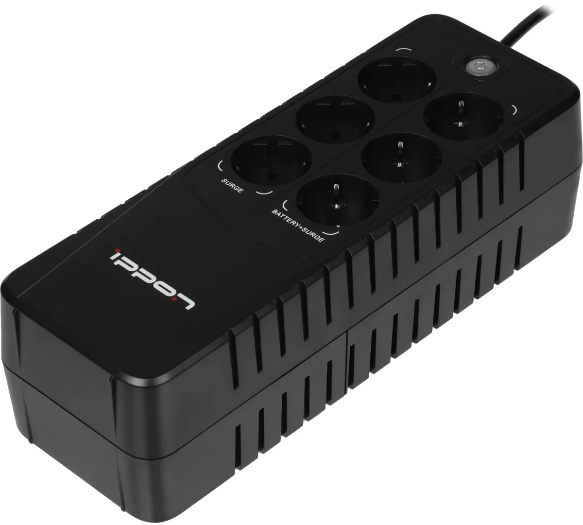 ИБП Ippon - Back Verso 800 ВА/420 Вт, OFF-Line, in (230V Сетевой шнур (Schuko)), 6xSchuko, Brick, цвет чёрный, 751623, фото 2