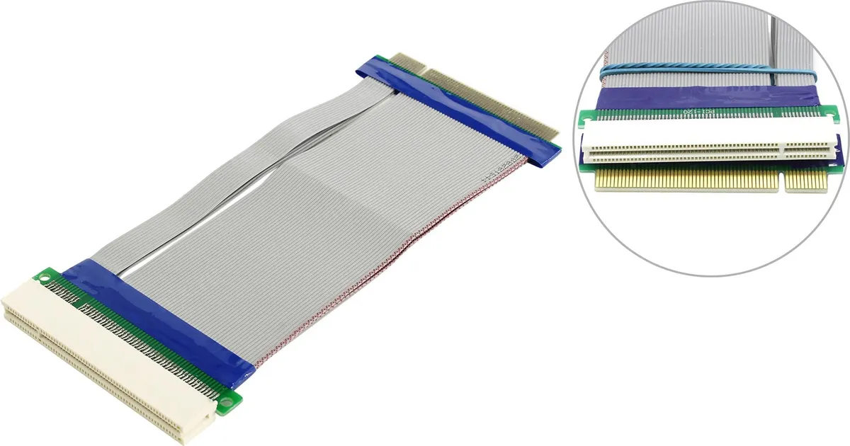 Райзер Espada EPCI AM-PCI BF 18R, PCI Male, гибкий шлейф, 18 см, фото 2