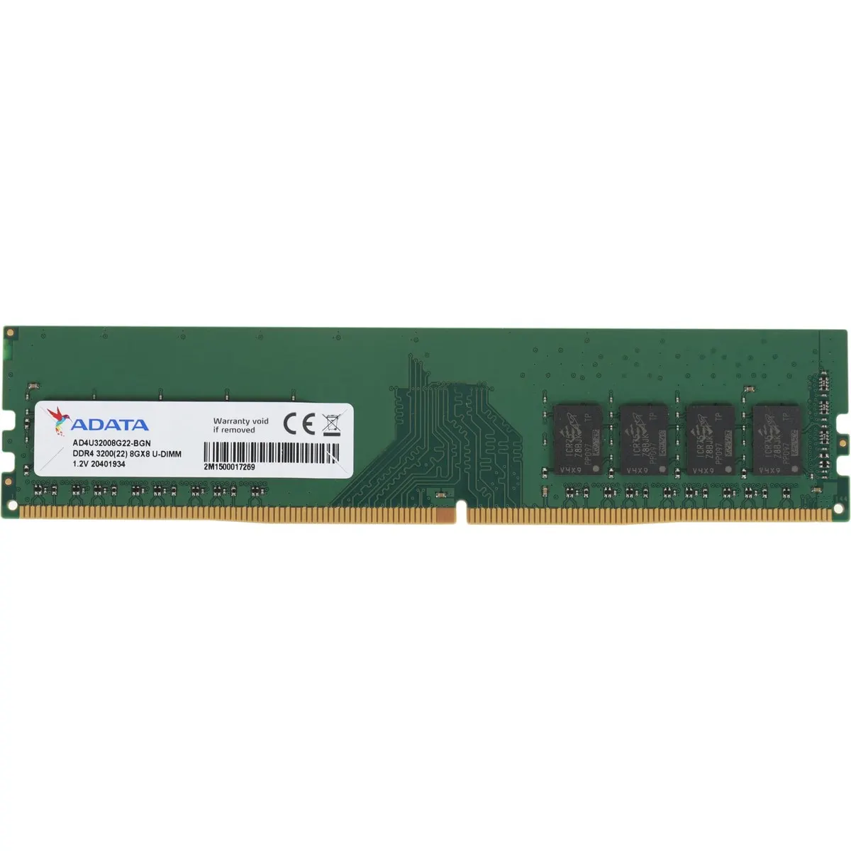 Модуль памяти A-DATA AD4U32008G22-BGN, DDR4, 8 ГБ, 3200 МГц, CL22, DIMM
