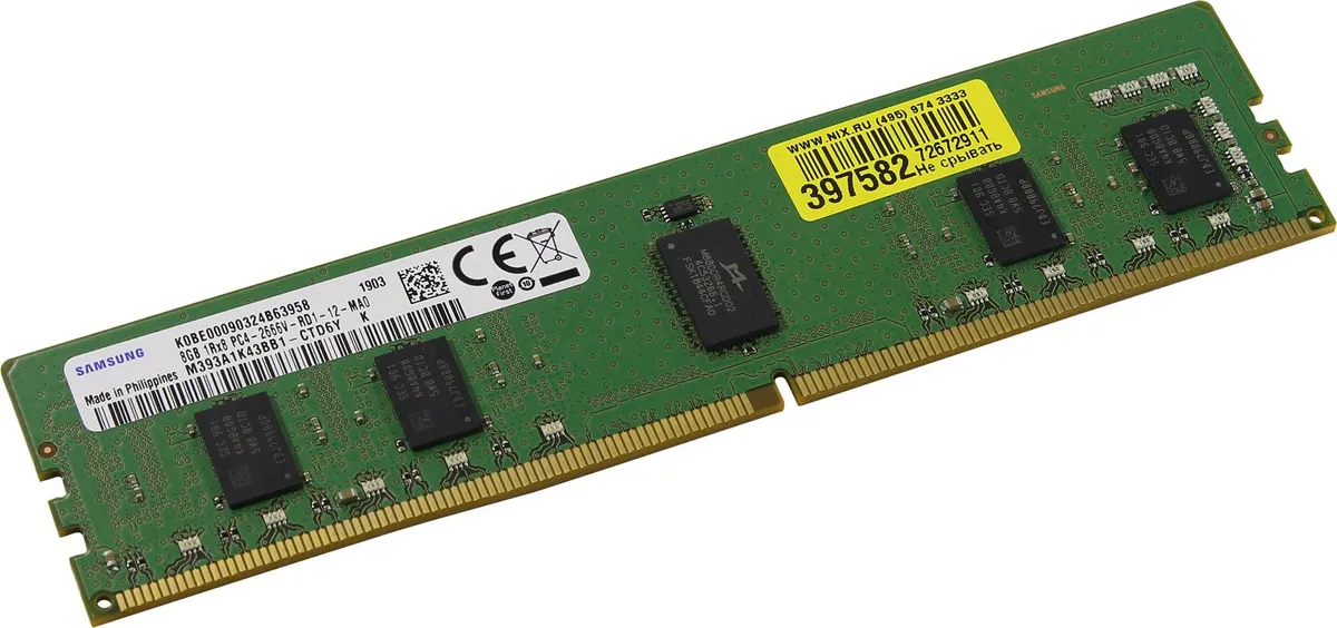 Модуль памяти Samsung M393A1K43BB1-CTD, DDR4 RDIMM 8 ГБ, 2666 МГц, ECC Registered, фото 2