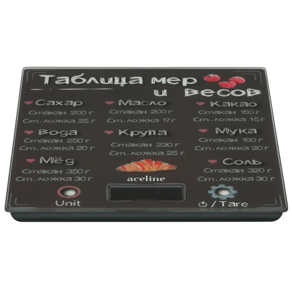 Весы кухонные Aceline GM-20B, до 5 кг, точность 1 г, черный