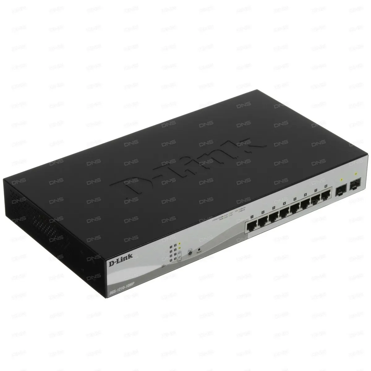 Коммутатор D-Link DGS-1210-10MP/FL1A/FL2A, L2+, 8×1GbE PoE+, 2×SFP, 130 Вт