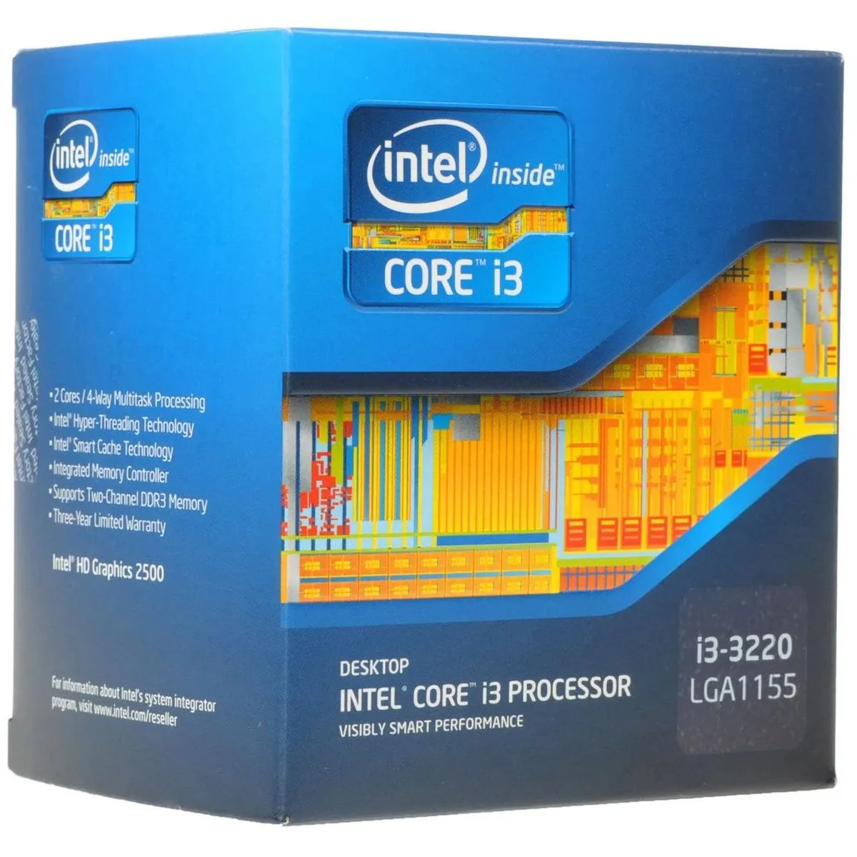 Процессор Intel Core i3-3220 (SR0RG), 2 ядра 3.3 ГГц, 4 потока, LGA 1155, 55 Вт