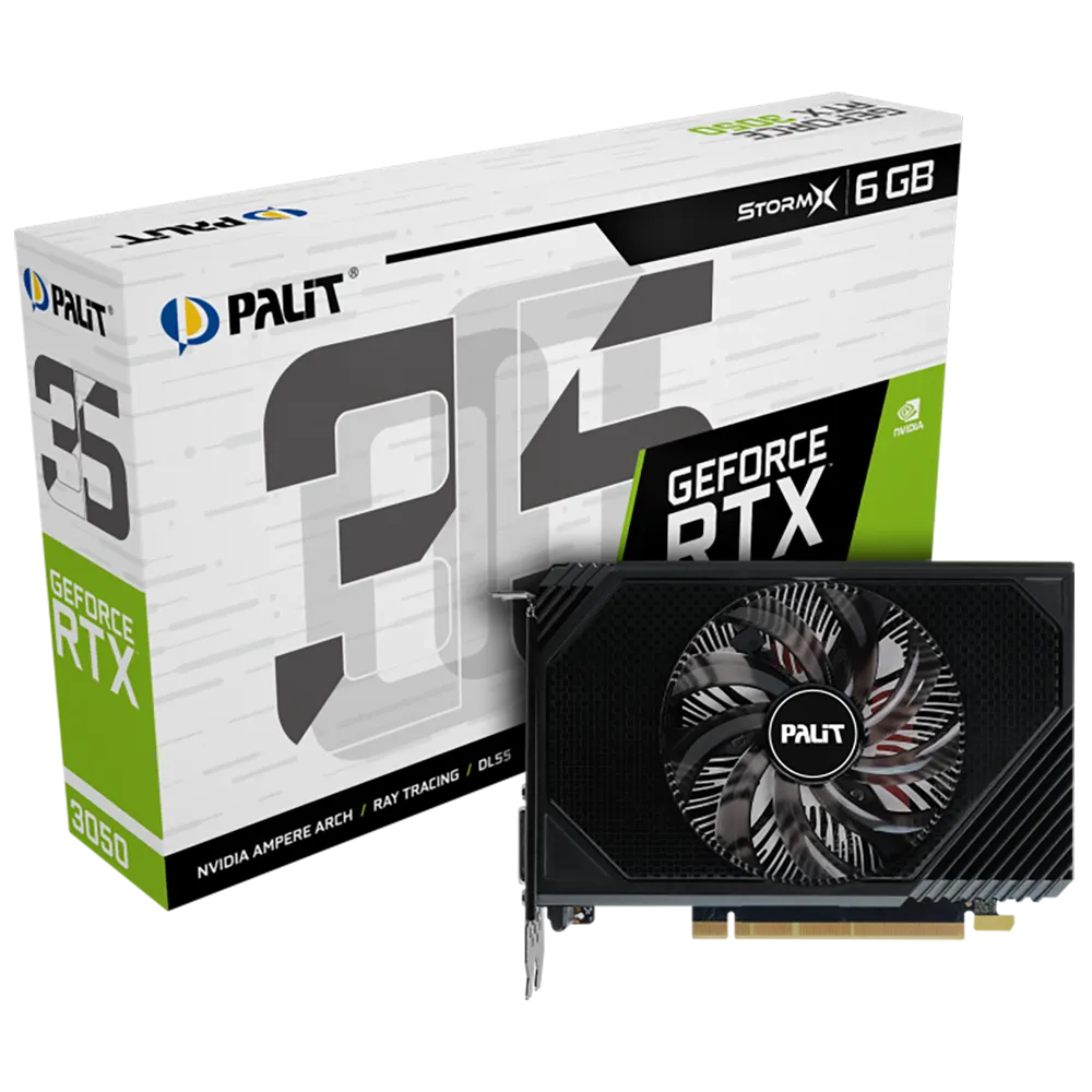 Видеокарта Palit GeForce RTX 3050 StormX V1, 6 ГБ GDDR6, 96 бит, HDMI/DP/DVI, фото 2