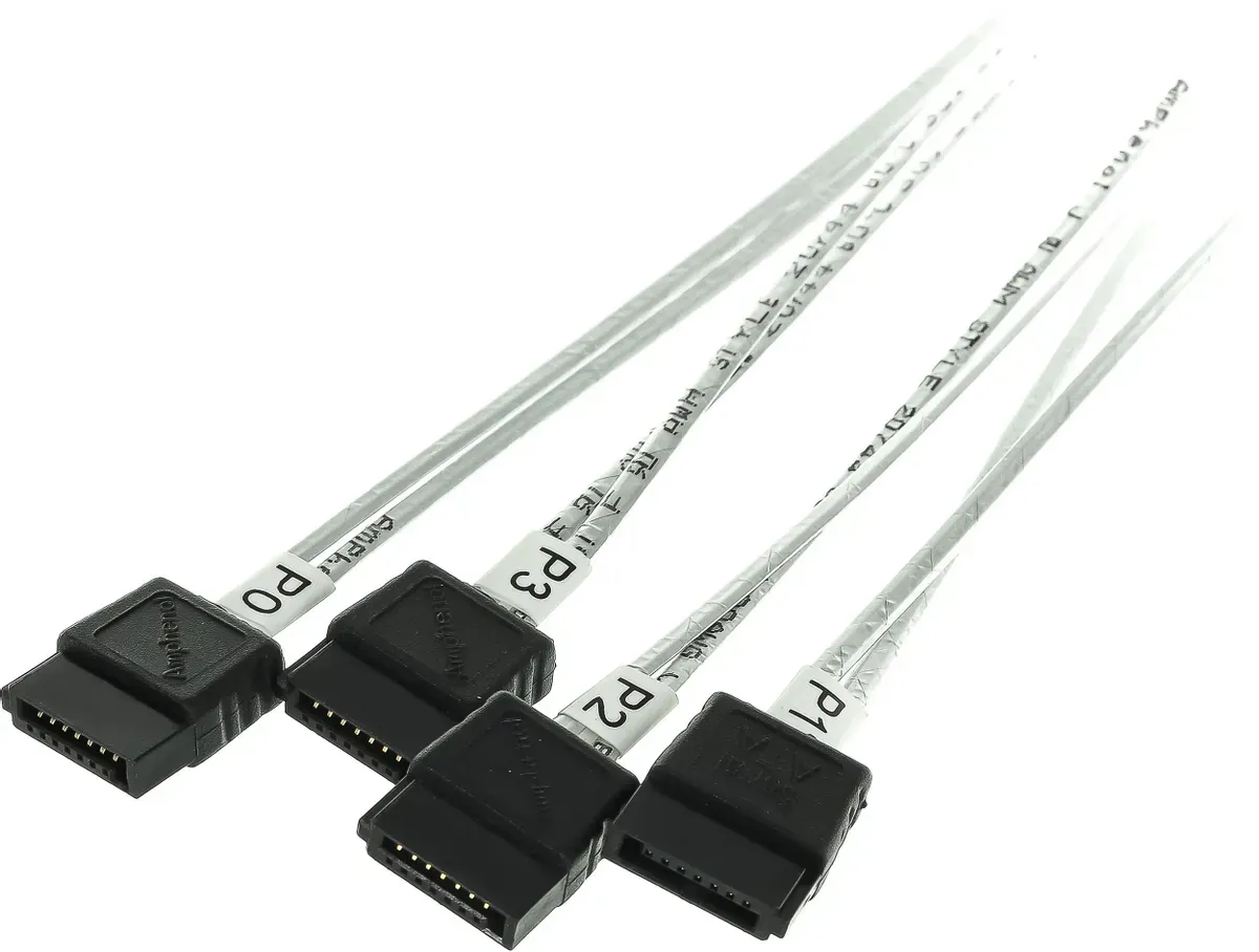 Кабель Supermicro SA-F43S7P2-1M-N2, Mini-SAS HD — 4×SATA + SGPIO, 1 м, фото 2