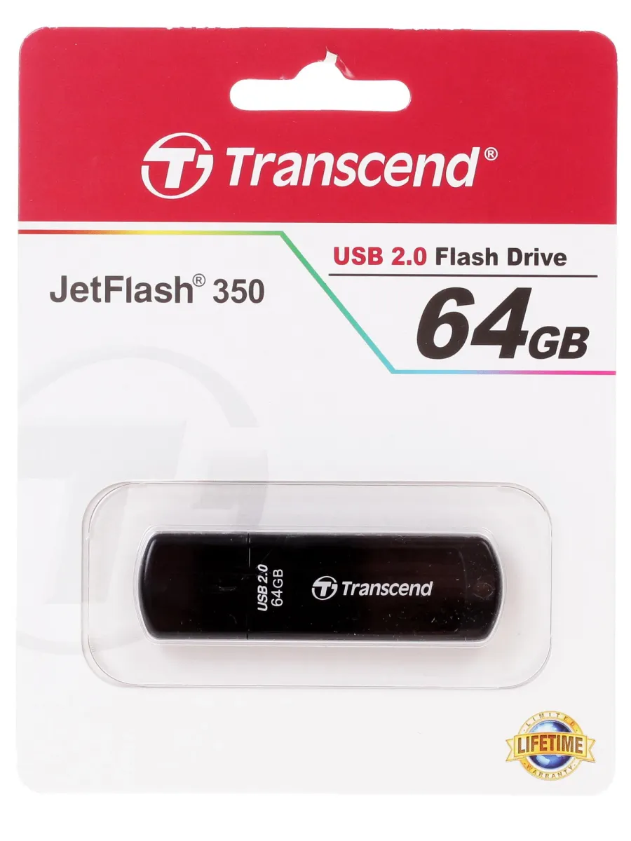 Флешка USB Transcend JetFlash 350 TS64GJF350, 64 ГБ, USB 2.0, фото 2