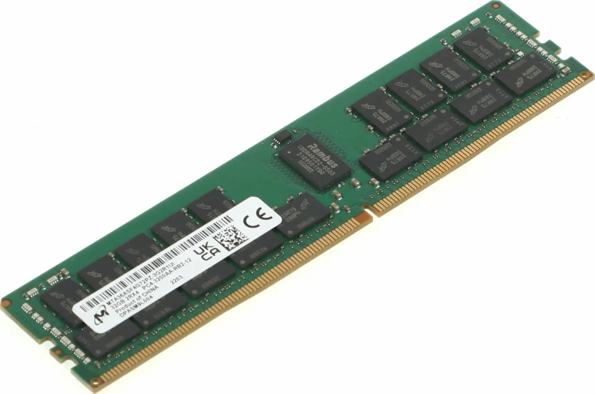 Модуль памяти MICRON MTA36ASF4G72PZ-3G2, 32 ГБ DDR4-3200 ECC RDIMM, фото 2