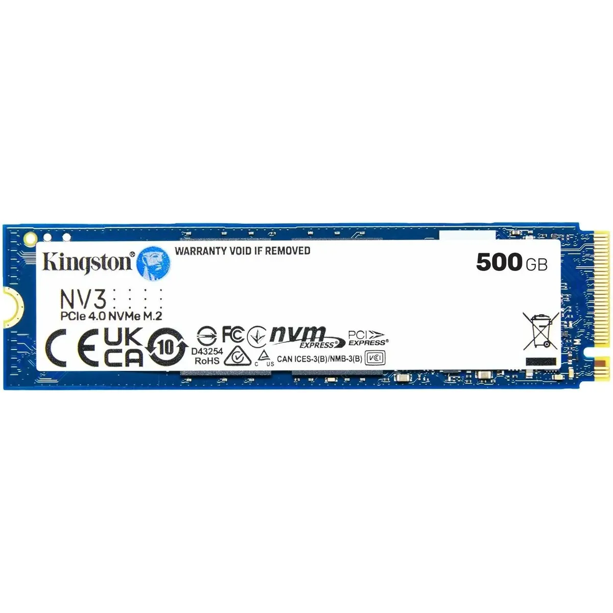 SSD Kingston NV3 SNV3S/500G, 500 ГБ, M.2 2280, NVMe PCIe 4.0 x4