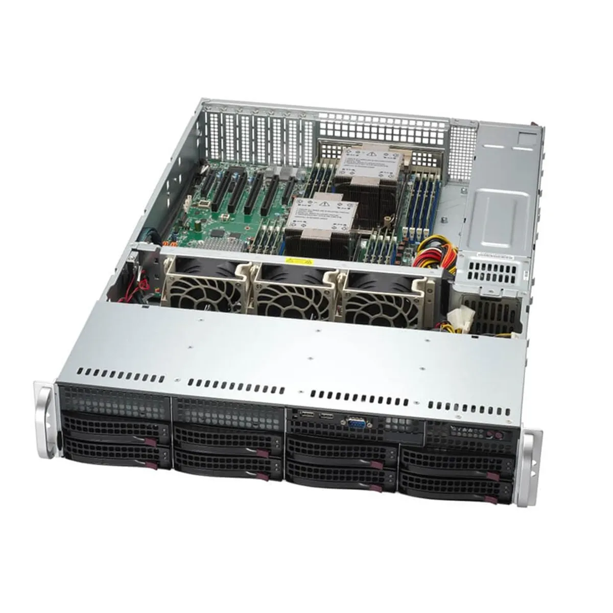 Сервер Supermicro SuperServer SYS-621P-TR, 2U, 2×Xeon Silver 4514Y, 64 ГБ, 480 ГБ SSD
