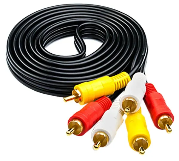 Шнур 3RCA - 3RCA, видео-стерео-аудио, 1.8м, фото 2