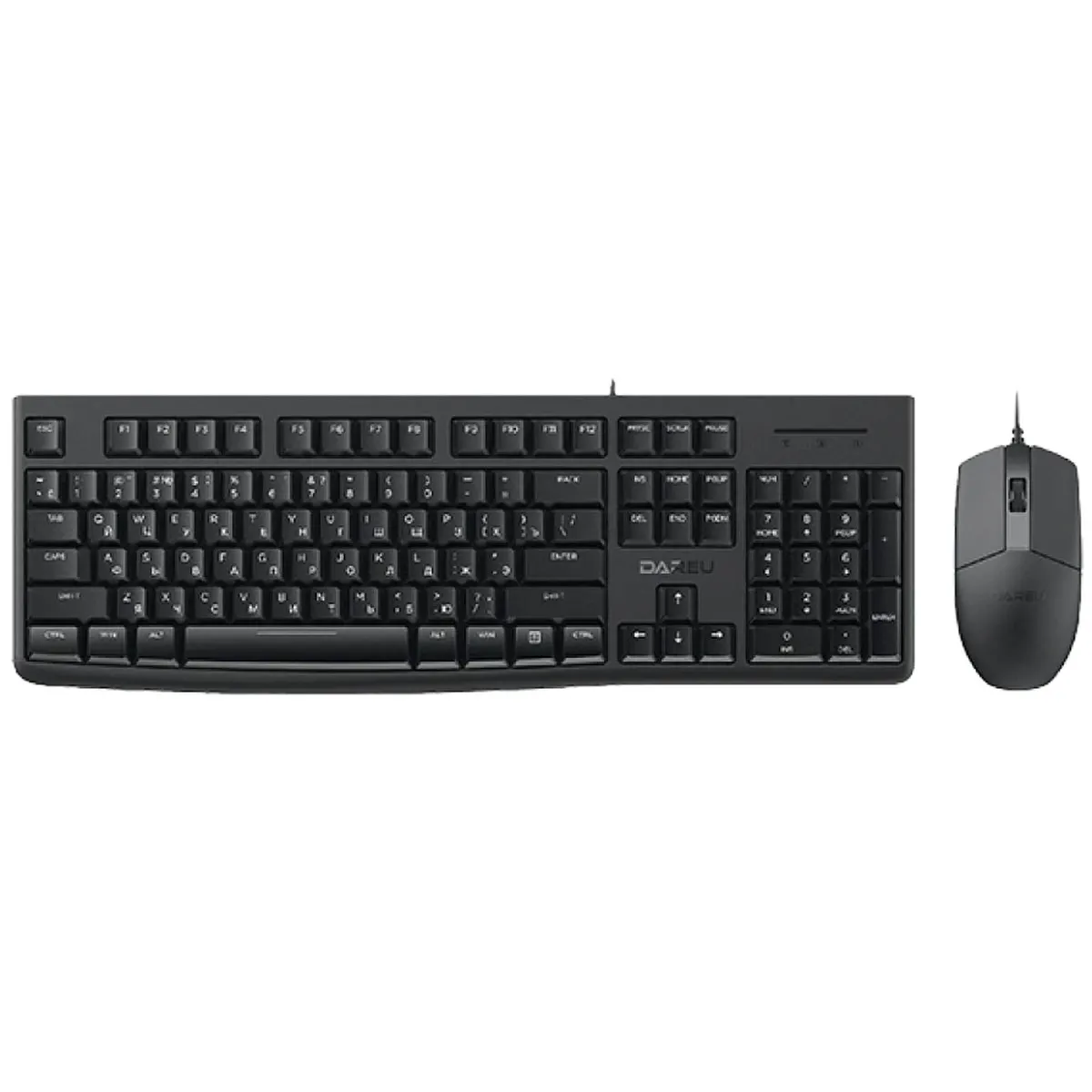 Набор клавиатура и мышь DAREU MK185 Black, проводной USB, 104 клавиши, 1200 DPI