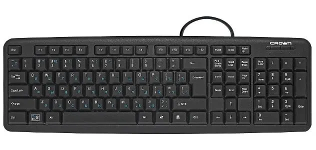 Клавиатура Crown Micro CMK-F02B, проводная USB, 107 клавиш, чёрная, фото 2