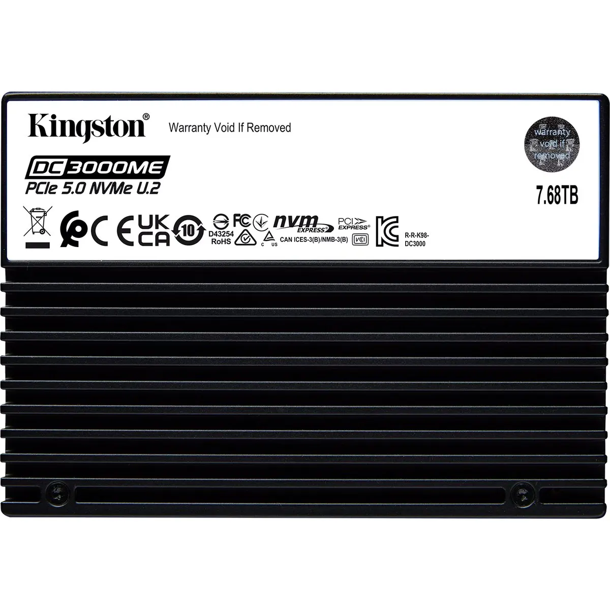 Твердотельный накопитель Kingston DC3000ME SEDC3000ME/7T6, 7.68 ТБ, U.2, NVMe PCIe Gen 5x4, 3D eTLC
