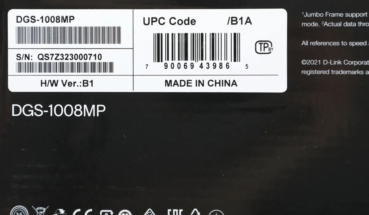 Коммутатор D-Link DGS-1008MP/B1A, 8×1GbE, PoE 802.3af/at, 1U, фото 2