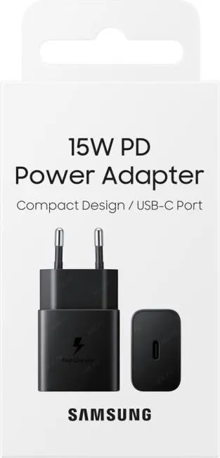 Зарядное устройство Samsung EP-T1510N, USB Type-C, 15 Вт, PD, черный, фото 2