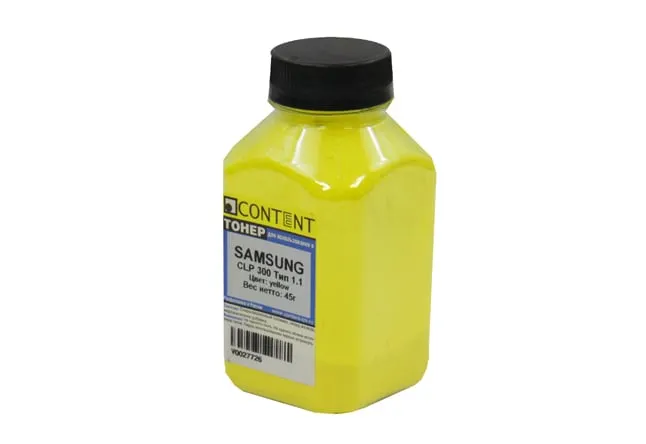 Тонер Content 9802503361 для Samsung CLP-300, Тип 1.1, жёлтый, 45 г, фото 2