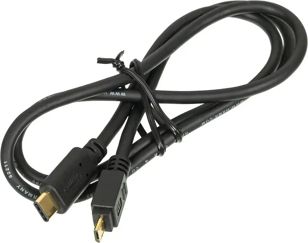 Кабель Hama 00135713, Micro-USB B (m) — USB Type-C (m), 0,75 м, черный, фото 2