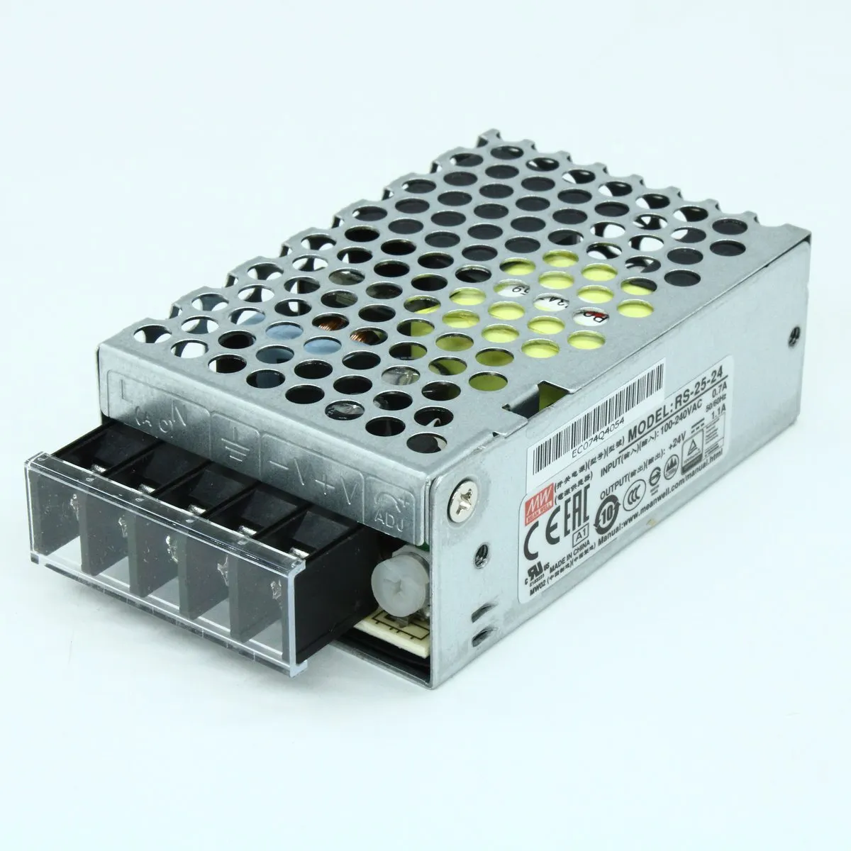 Блок питания MEAN WELL RS-25-24, 24 В, 1.1 А, 26.4 Вт, закрытый корпус, фото 2