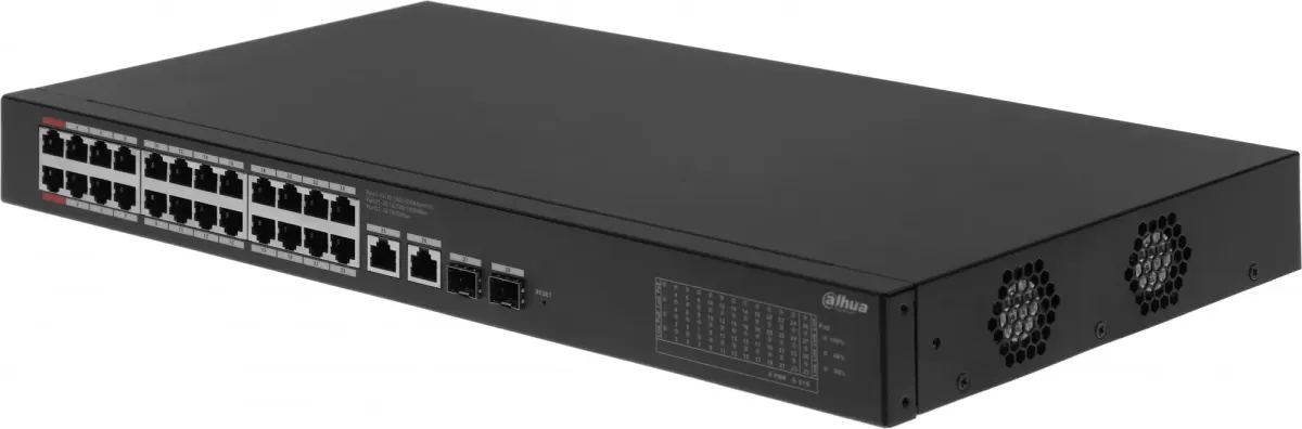 Коммутатор DAHUA DH-CS4228-24GT-375, L2, 24×1GbE PoE 375 Вт, 2×SFP, 1U, фото 2